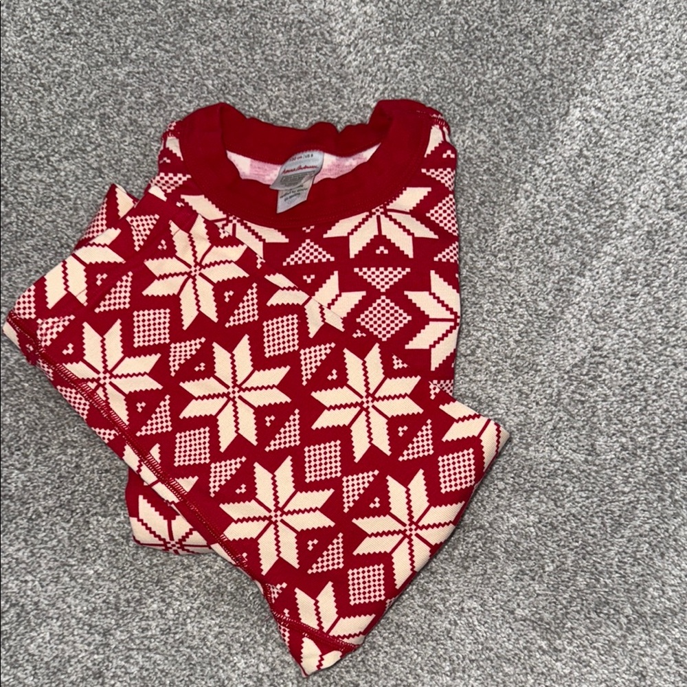 Hanna Andersson Red and Cream Kids Pajama Set